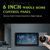 S8E In-Wall Smart Home Control Panel 6 inch Android 2+8GB WiFi Display Smart Switch Touch Panel for Home Automation