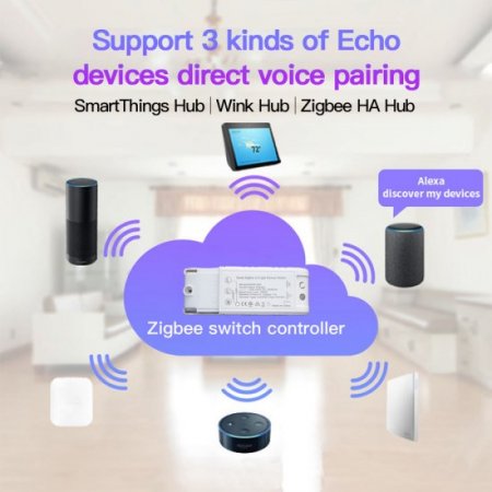 ZigBee 3.1 Relay Breaker Switch Switch Home Circuit Breakers Mobile Phone Remote Control Support Echo 3 Devices, App Voice Control