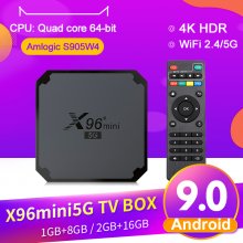 X96 mini 5G Android 9.0 IPTV Box Quad Core Amlogic S905W4 Smart Media Player with 1 year French IPTV Code