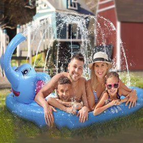 Large Splash Pad for Kids and Pet Dog, Non-Slip Large Sprinkler Splash Play Mat, Thicken Sprinkler Pool Summer Outdoor Water Toys - Multiple styles and sizes