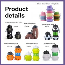 Collapsible Water Bottles, 19oz Water Bottles, Foldable Toddler Water Bottle Soccer Style with Trophy and Gift Box, Water Jug for School, Toys Gift for Kid Travel Accessories