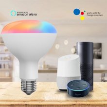 Tuya Wifi/BLE LED Smart Light Bulb,BR30 LED,Smart Flood Light Dimmable,Compatible with Tmall Genie/Alexa/GoogleHome,No Hub Required