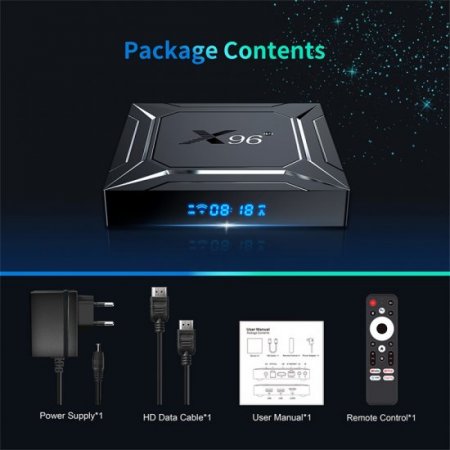X96M200 Android TV Box 14.0, Amlogic S905X5M,4GB RAM 16/32/64GB ROM Android 14 TV Box 4K 1000M Ethernet Smart TV Boxes Support 2.4G 5G Dual WiFi BT5.X USB 2.0