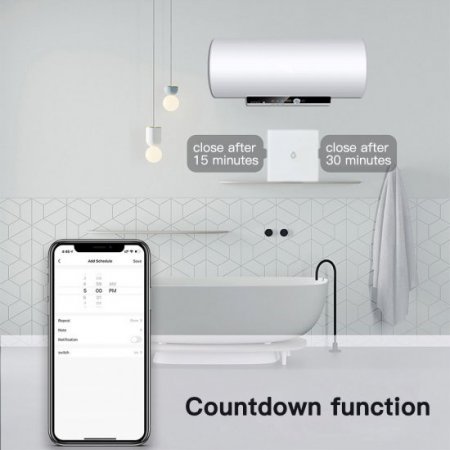 Tuya Smart Water Heater Switch, Voice Control Smart Touch Wall Switch, Support Tmall Genie/Alexa/GoogleHome, No Hub Needed