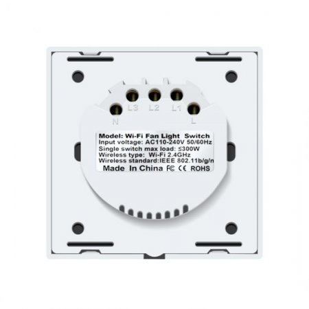 WiFi Smart Ceiling Fan Light Wall Switch,Works With Tmall Genie/Alexa/GoogleHome,Time Setting,Voice & Remote Control