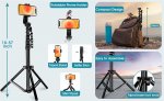 Phone Tripod & Selfie Stick, Extendable Cell Phone Tripod Stand with Wireless Remote Lightweight for All iPhone/Android Smartphone/GoPro/Camera