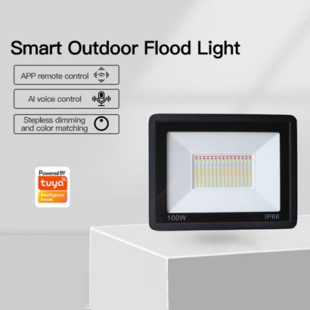 Tuya Wifi+BLE Smart LED Flood Light,Outdoor Indoor RGB smart Light,Dimmable Color Changing Stage Light, smart control,IP66 Waterproof