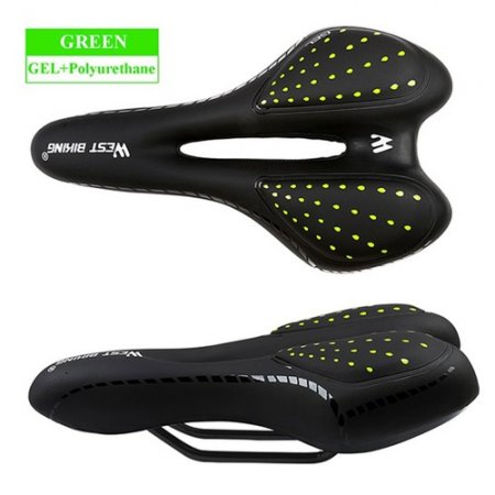 Bike Saddle Silicone Cushion PU Leather Surface Silica Filled Gel Comfortable Cycling Seat - B Style Black China