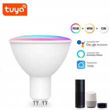 Zigbee Smart Bulbs,Tuya GU10 LED Smart Bulb Dimmable,RGBW Full Color,Works with Voice and remote Control,Hub Required