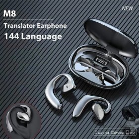 Language Translator Earbuds, 144 Languages High Accuracy Translator Headset BT 5.3 Two Way Real Time Translation Languages Speech Translator Earphones for Learning Traveling Sport