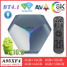 A95XF4 Android10.0 Smart TV iptv Box Amlogic S905X4 AV1 Display 8K 4G64G 4G128G BT Set Top Box 2.4/5G WIFI Support Youtube Netflix