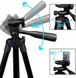Phone Tripod Selfie Stic Extendable Cell Phone Tripod Mini Tripod for Travel Lightweight Camera Stand Compatible with iPhone Android Phone, Camera