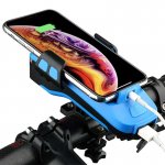 Bicycle Headlight Lamp Phone Holder Speaker Front Light Security Warning Lights