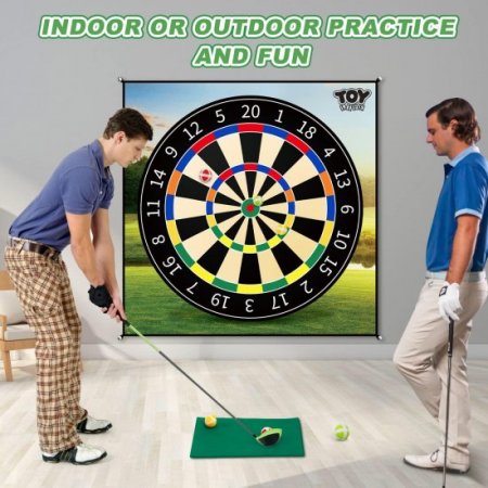 Chipping Golf Game Mat Indoor Practice,Golf Practice Mat and Dart Board Mat Combo with Golf Hitting Mat,Stick Chip Game Indoor Golf Set Backyard Games Outdoor Toys for Kids for Family Game