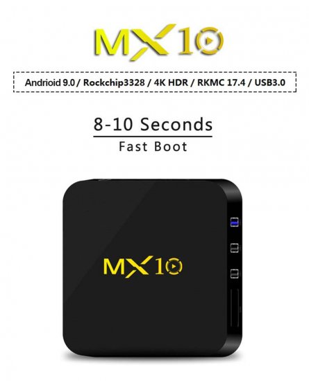 MX10 Android 9.0 TV Box 4G/64G RK3328 Media Player for TV Box Mali-450 Support 4K 2.4G wifi 100M HDMI 2.0 Smart TV Box