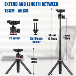 Vlog Kit 3 in 1 Wireless Bluetooth Selfie Stick, Foldable Tripod for iphone/Android/ Gopro, Extendable Handheld Phone Stick