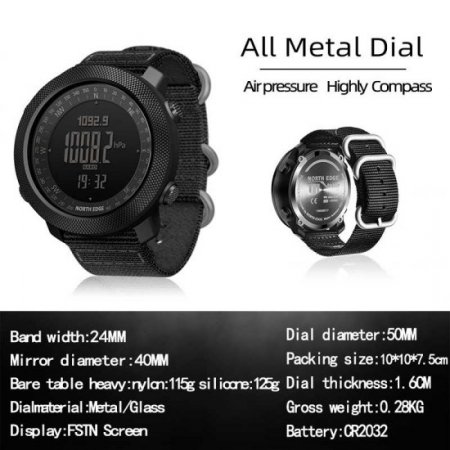 Outdoor sport smartwatch waterproof watch color silicone altitude pressure compass thermometer smartwatch metal