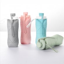 Fold Up Water Bottle, Silicone collapsible Water Bottles For Traveling, Easy-To-Carry Design And Compact Size, BPA Free, 20 oz