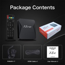 Android TV Box XS97K1 Android 10.0 TV Box 2GB RAM 16GB ROM, TV Box 4K Android Box H313 Quad-core with 2.4G 5G Wi-Fi 6K H.265 HDR Bluetooth USB Ethernet TV Box Android
