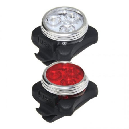 USB Charging Bicycle Taillight Headlight Kit Mountain Bike Riding Night Warning Light