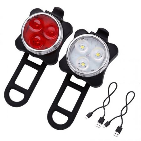 USB Charging Bicycle Taillight Headlight Kit Mountain Bike Riding Night Warning Light