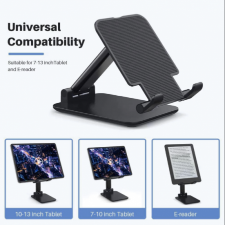 For Mobile Phone, E-book, Stable, Adjustable and Foldable Universal Tablet Stand