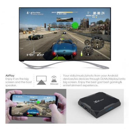 X96 Max Plus Android 9.0 Smart TV BOX 4GB/64 GB TVBOX Amlogic S905X3 H.265 4K 2.4G 5G WiFi Media Player Set Top Box
