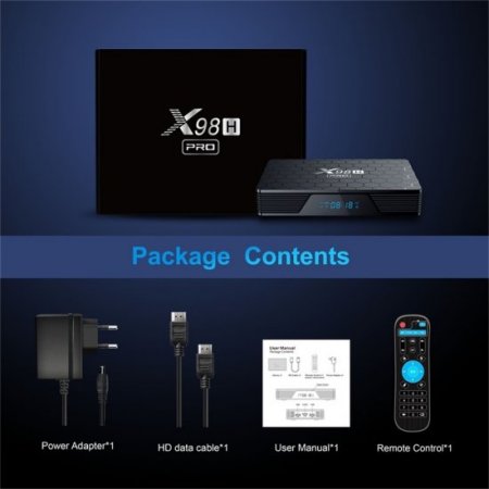 X98H pro Box Allwinner H618 Android 12.0 4GB 64GB HD Android TV Box Smart TV Box with 1080p BT5.0