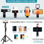 Phone Tripod & Selfie Stick, Extendable Cell Phone Tripod Stand with Wireless Remote Lightweight for All iPhone/Android Smartphone/GoPro/Camera