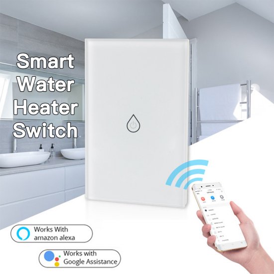 Tuya WiFi Smart Water Heater Switch, Water Heater Timer,APP Remote Control,Scene linkage,Works With Tmall Genie/Alexa/GoogleHome