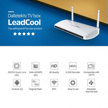 Promo French Warehouse Android 9.0 Leadcool TV Box Big Sales 4K 1080P Set Top Box 20pcs/lot