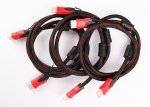 High Quality High Speed HDMI Cable Gold Plated Connection with Red, black and white mesh 1080P 1.5M