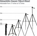 Phone Tripod Selfie Stic Extendable Cell Phone Tripod Mini Tripod for Travel Lightweight Camera Stand Compatible with iPhone Android Phone, Camera