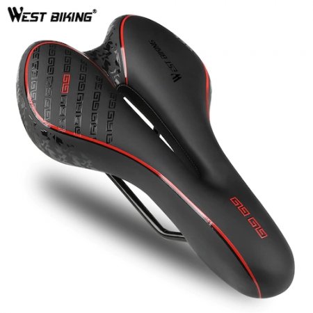 Shock Absorbing Hollow Bicycle Saddle Anti Skid GEL PU Extra Soft Mountain Bike Saddle MTB Road Cycling Seat Bicycle Accessories - 350G White no Clamp CHINA