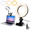 Selfie Ring Light with Tripod Stand & Phone Holder 3 Light Modes Video Conference Lighting,Mini Ring Light for Laptop