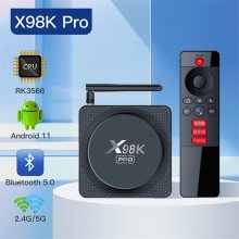 X98K PRO RK3566 Android 11.0 TV Box Upgraded Ram 4GB ROM 32GB Android Smart Box H.265 Dual Band 2.4G/5G WiFi Quad Core Smart Home Media Player