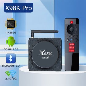 X98K PRO RK3566 Android 11.0 TV Box Upgraded Ram 4GB ROM 32GB Android Smart Box H.265 Dual Band 2.4G/5G WiFi Quad Core Smart Home Media Player