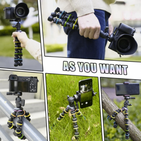 Phone Tripod with Gopro Mobile Phone Holder, for SmartPhone/Camera/Tablet