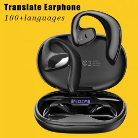 Language Translator Earbuds, 144 Languages High Accuracy Translator Headset BT 5.3 Two Way Real Time Translation Languages Speech Translator Earphones for Learning Traveling Sport