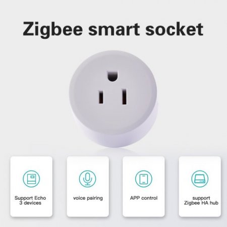 Zigbee Smart socket,Mini Smart Plug,Works with Alexa & Google Assistant,Remote and voice control,Hub Required