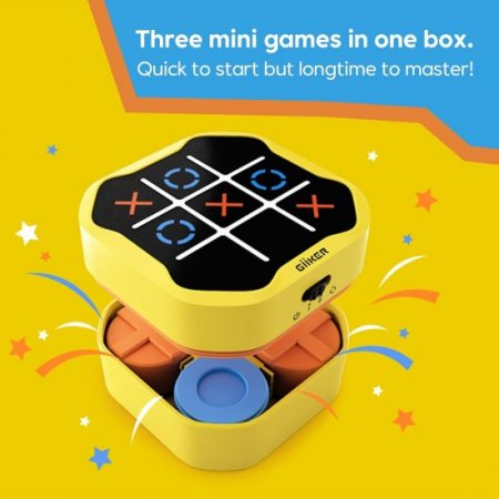 Tic Tac Toe Bolt Game, Board Game,Head-to-Head Game,3-in-1 Handheld Puzzle Game Console,Portable Travel Games for Memory Growth Fidget Toys Board Games for Kids and Adults