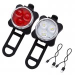 USB Charging Bicycle Taillight Headlight Kit Mountain Bike Riding Night Warning Light