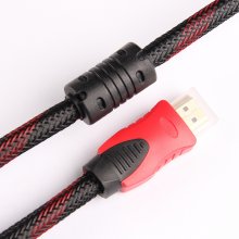 High Quality High Speed HDMI Cable Gold Plated Connection with Red, black and white mesh 1080P 1.5M