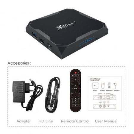 X96 Max Plus Android 9.0 4GB 64GB IPTV BOX Amlogic S905X3 H.265 4K 2.4G 5G WiFi Smart TV BOX