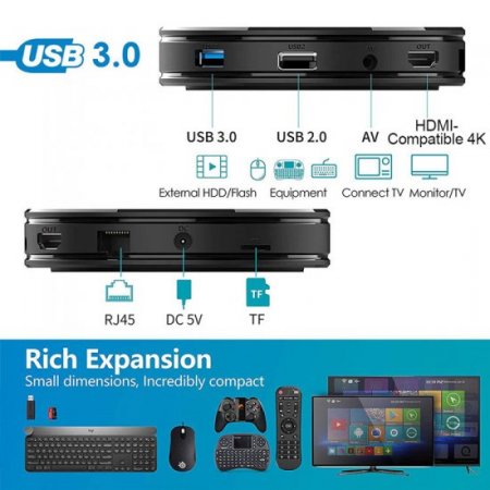 HK1 MINI plus TV BOX Android 9.0 Rockchip RK3318 2.4G/5G WIFI bluetooth 4K HD Set Top Box
