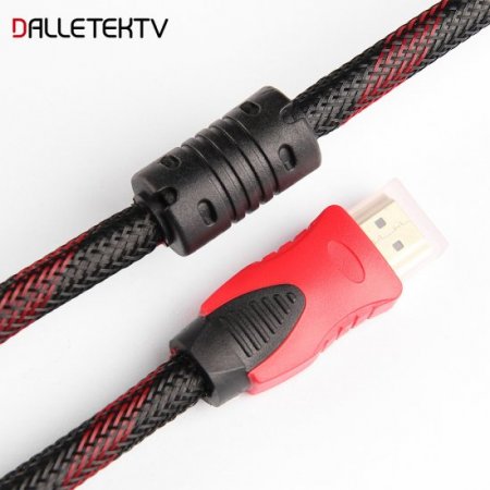 High Quality High Speed HDMI Cable Gold Plated Connection with Red, black and white mesh 1080P 1.5M