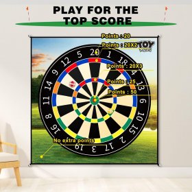 Chipping Golf Game Mat Indoor Practice,Golf Practice Mat and Dart Board Mat Combo with Golf Hitting Mat,Stick Chip Game Indoor Golf Set Backyard Games Outdoor Toys for Kids for Family Game