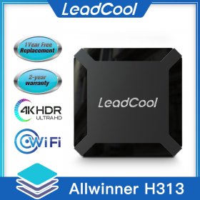 LEADCOOL Android 10.0 2G RAM 16G ROM Android TV Box H313 Quad-Core ARM Cortex A53 4K UHD H.265 Set Top Box