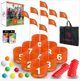 Yard Golf Game for Adults Kids Family, Toy Golf, Backyard Golf Chipping Game, Portable 9 Hole Golf Course Play Outdoor, Lawn, Park, Beach, Yard, Field Day Family Reunion Party Games