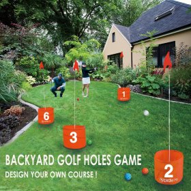 Yard Golf Game for Adults Kids Family, Toy Golf, Backyard Golf Chipping Game, Portable 9 Hole Golf Course Play Outdoor, Lawn, Park, Beach, Yard, Field Day Family Reunion Party Games